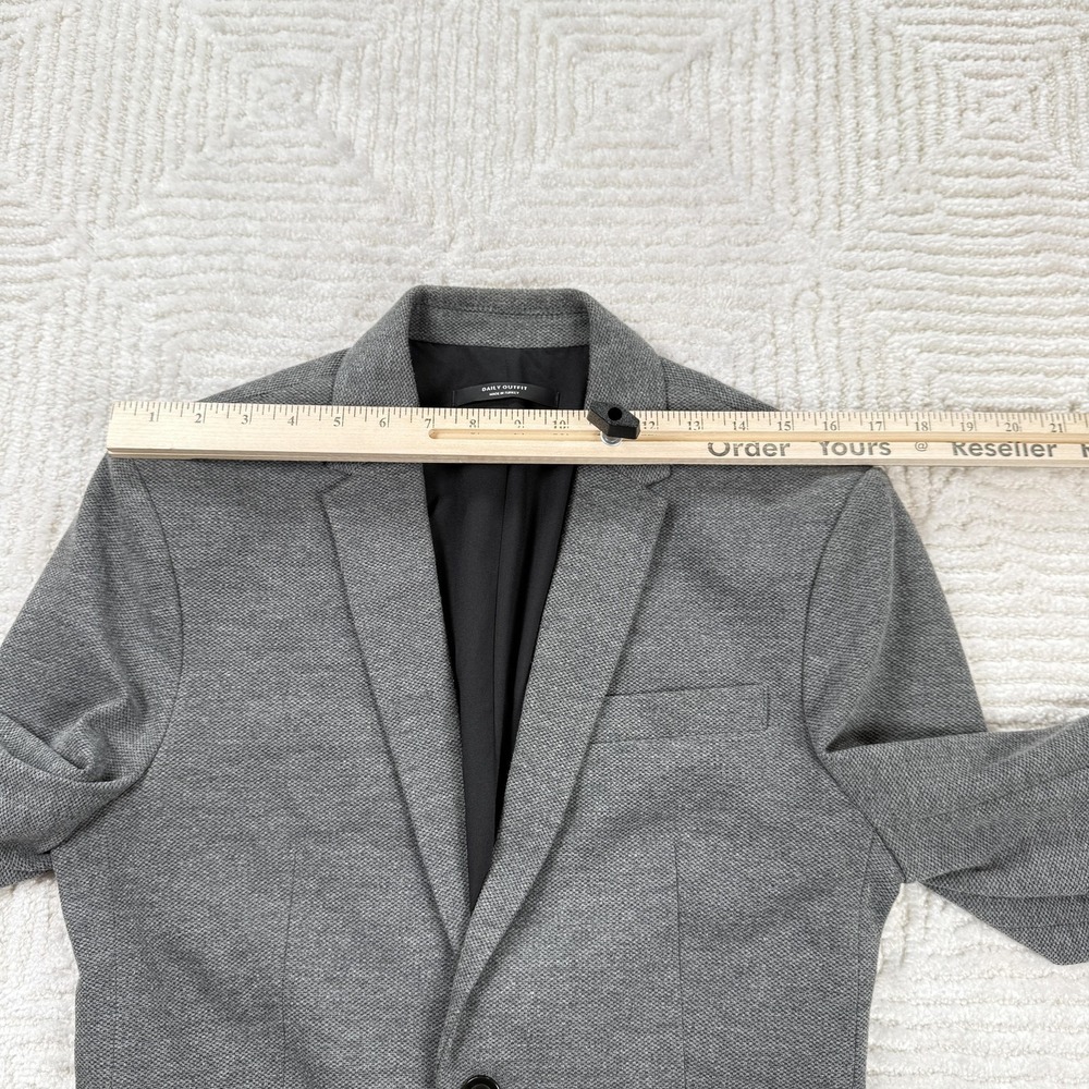 Zara Blazer Mens S Gray Herringbone Suit Jacket Smart Office Work Old Money - Picture 5 of 13